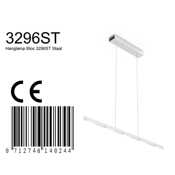 Hanglamp Bloc 3296ST Staal