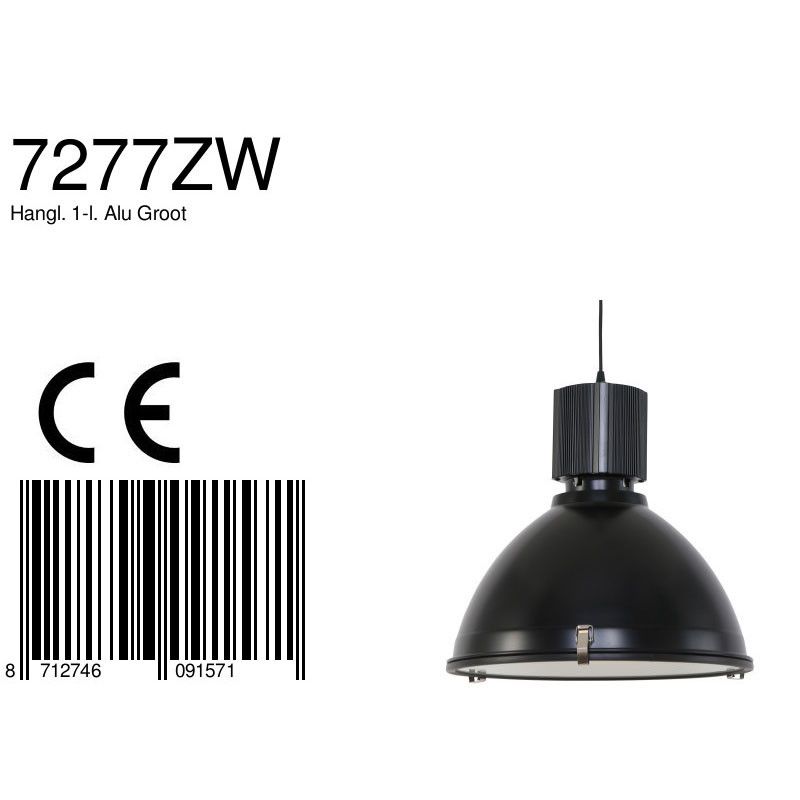 Hanglamp Warbier 7277ZW Zwart