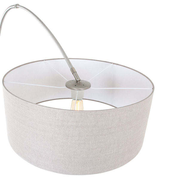 Vloerlamp Sparkled Light 7268ST+K1066RS Staal+Grijs Linnen