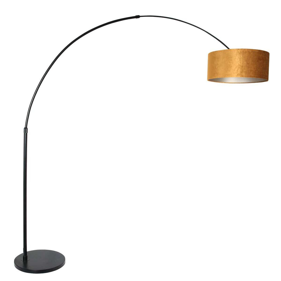Vloerlamp Sparkled Light 7268ZW+K1066KS Zwart-Fluweel Goud