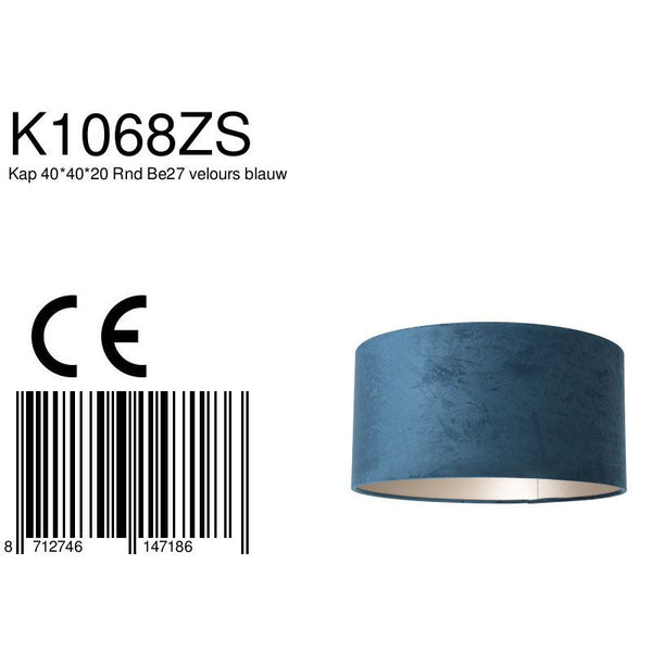 Lampenkap K1068ZS Velours Blauw