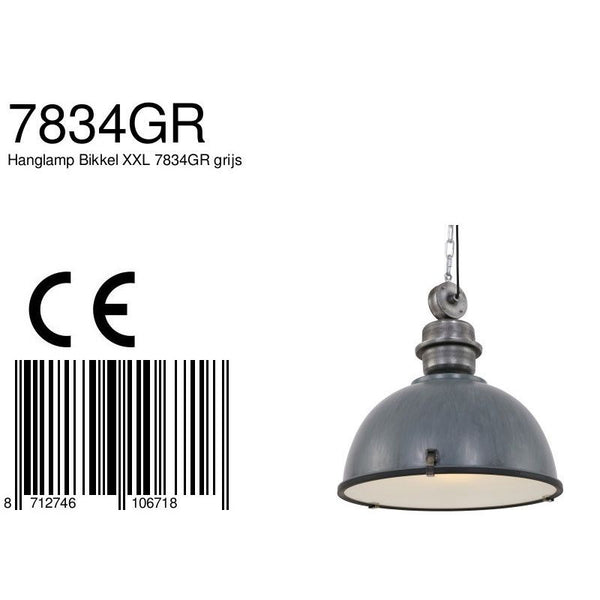 Hanglamp Bikkel XXL 7834GR grijs