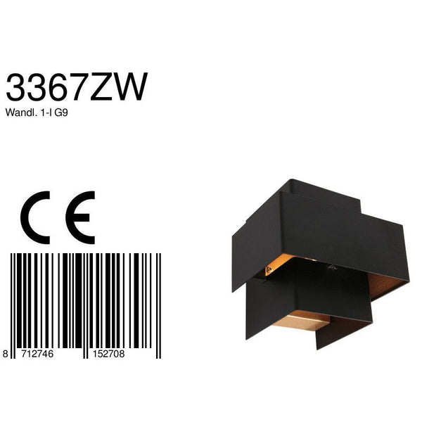 Wandlamp Muro 3367ZW Zwart