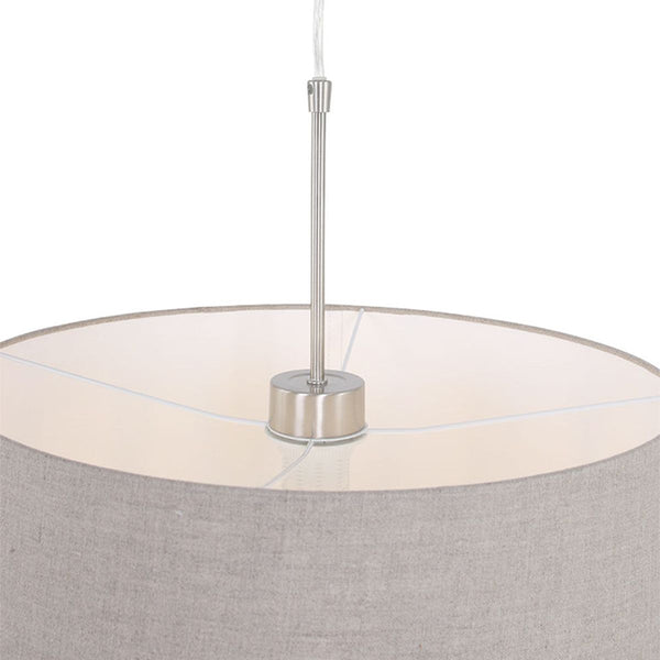 Hanglamp Sparkled Light 3602ST+K1001RS Staal-Grijs Linnen