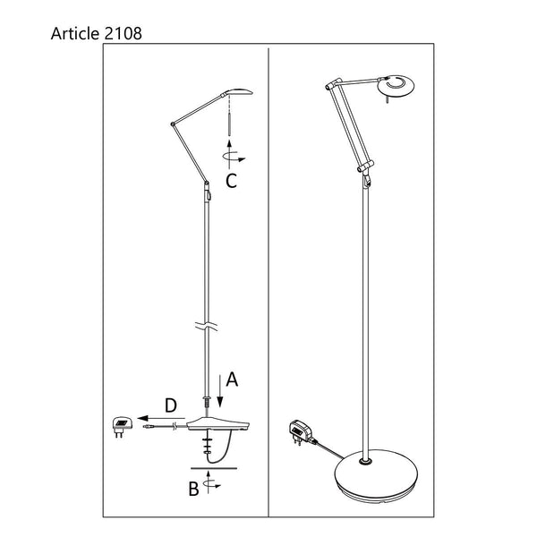 Vloerlamp Zodiac 2108ZW Zwart