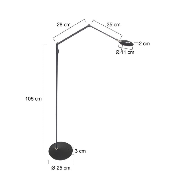 Vloerlamp Zodiac 2108ZW Zwart