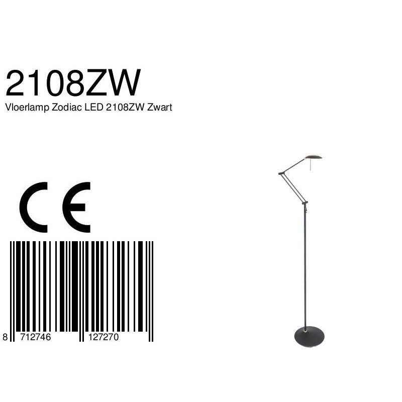 Vloerlamp Zodiac 2108ZW Zwart
