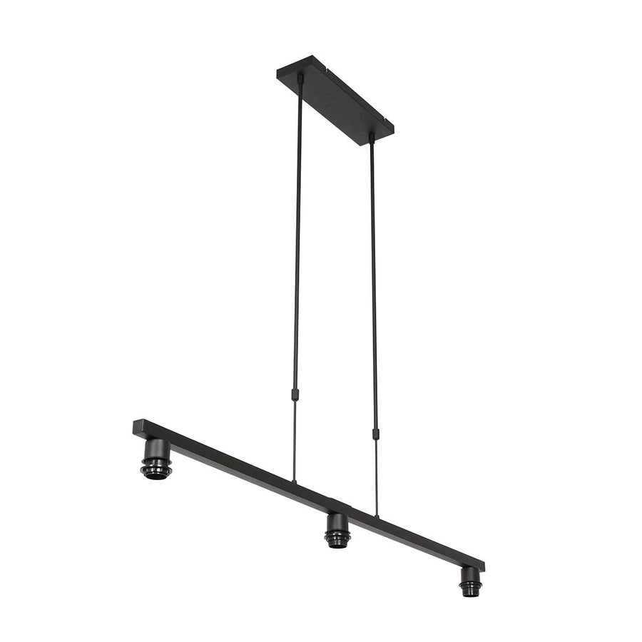 Hanglamp Stang 3464ZW Zwart + Kap Velours Blauw