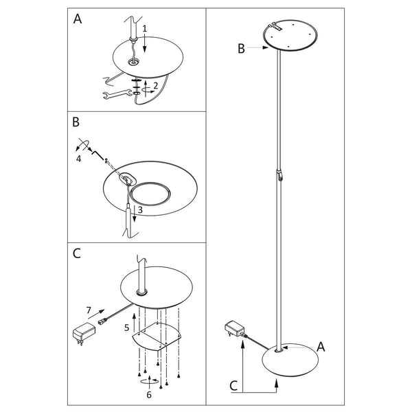 Vloerlamp Zenith 1477ST Staal