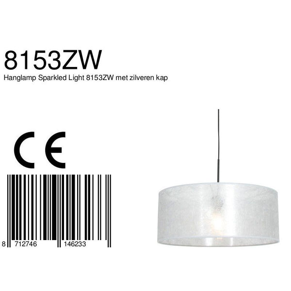 Hanglamp Sparkled Light 3602ZW+K1066PS Zwart-Sizoflor Zilver