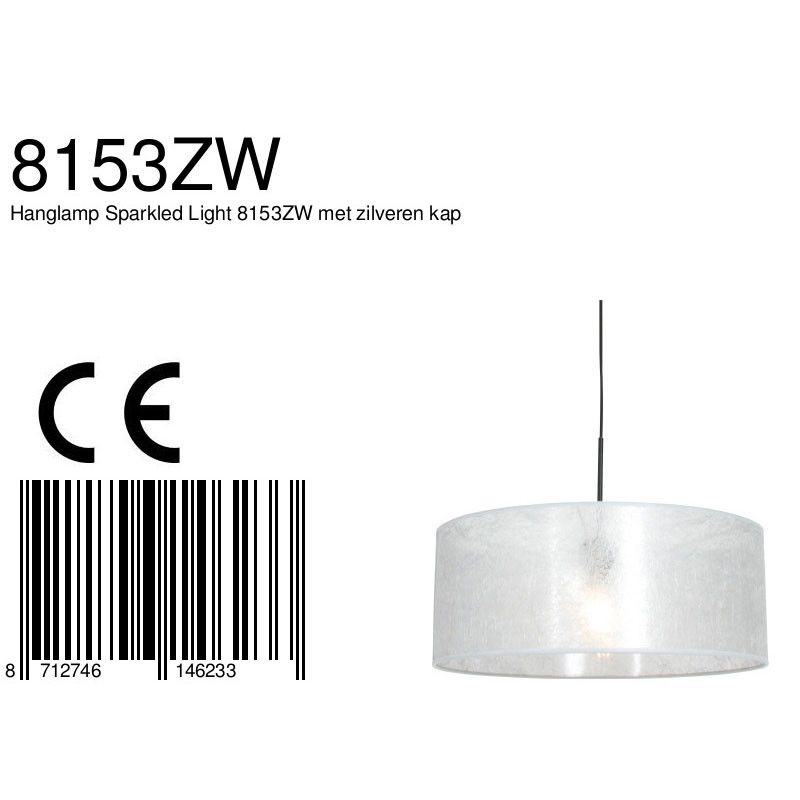 Hanglamp Sparkled Light 3602ZW+K1066PS Zwart-Sizoflor Zilver