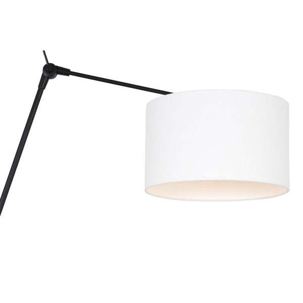Wandlamp Prestige Chic 7396ZW+K7396QS Zwart-Wit Linnen