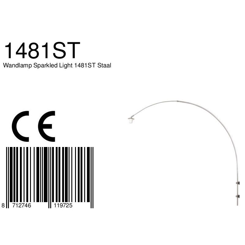 Wandlamp Sparkled Light 1481ST Staal