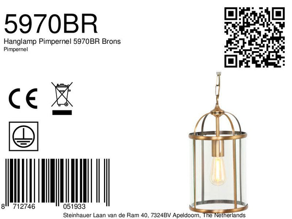Hanglamp Pimpernel 5970BR Brons