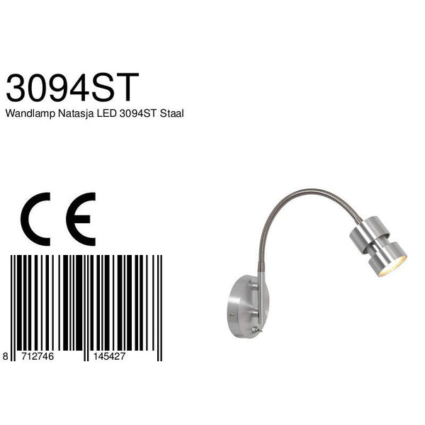 Wandlamp Natasja LED 3094ST Staal