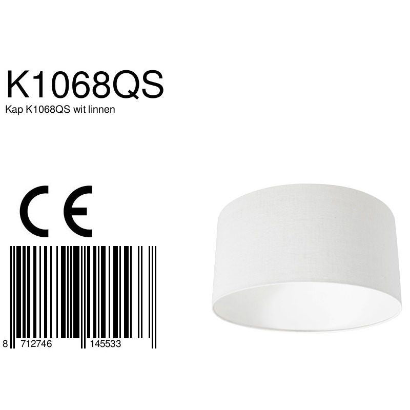 Lampenkap K1068QS Wit Linnen