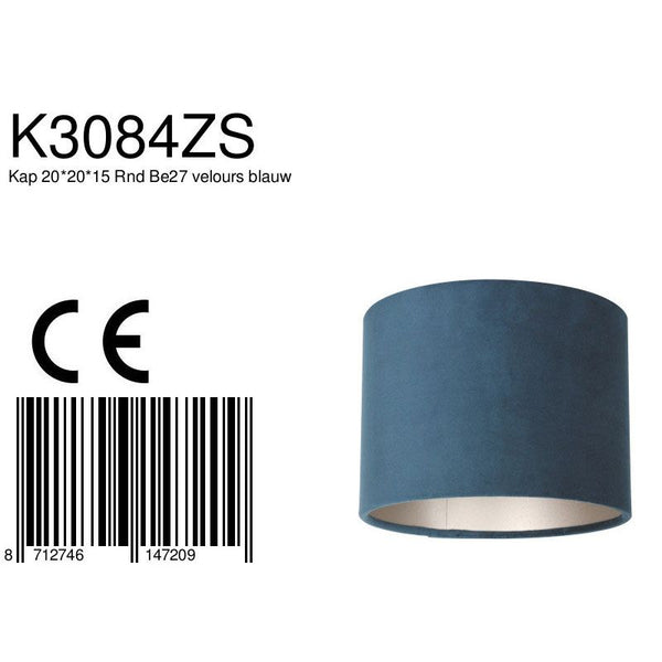 Lampenkap K3084ZS Fluweel Blauw