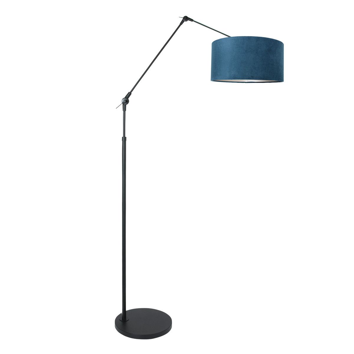 Vloerlamp Prestige Chic 7395ZW+K1068ZS Zwart-Fluweel Blauw