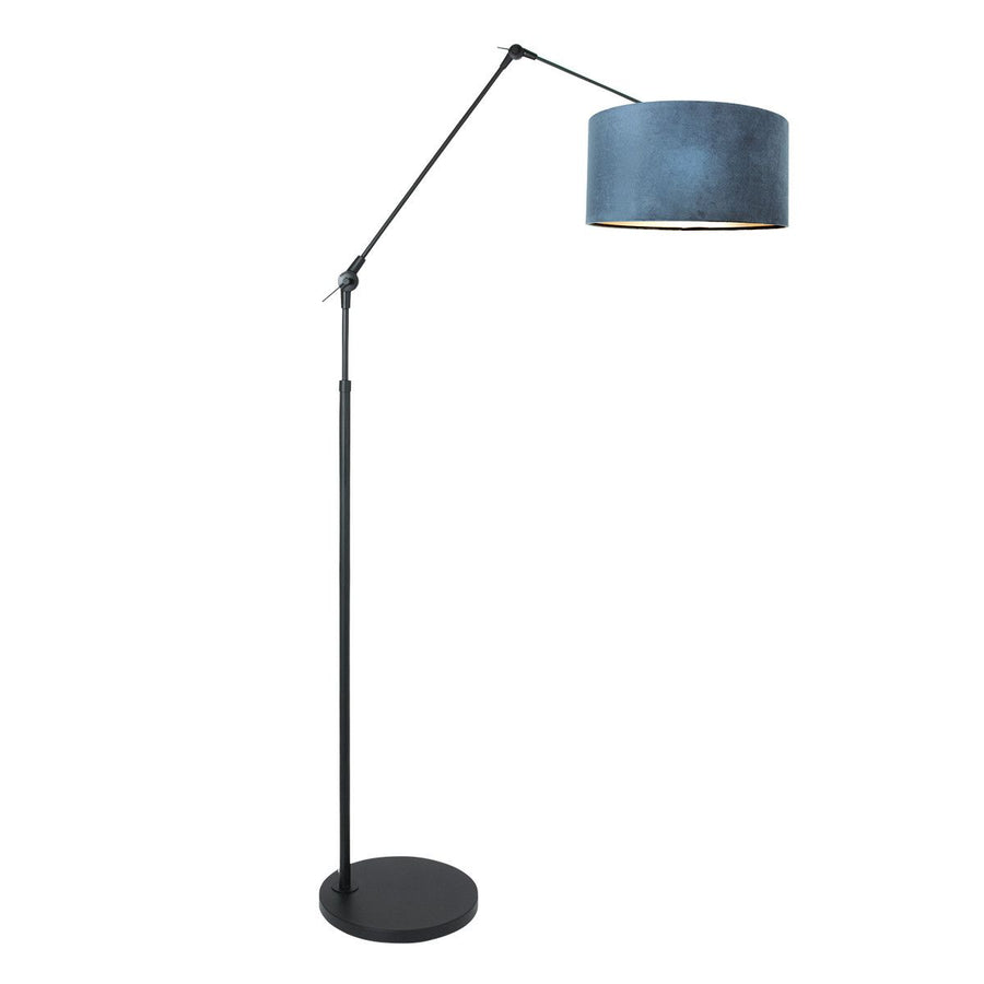 Vloerlamp Prestige Chic 7395ZW+K1068ZS Zwart-Fluweel Blauw
