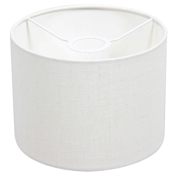 Wandlamp Stang 8204ZW Zwart + Kap Wit Linnen