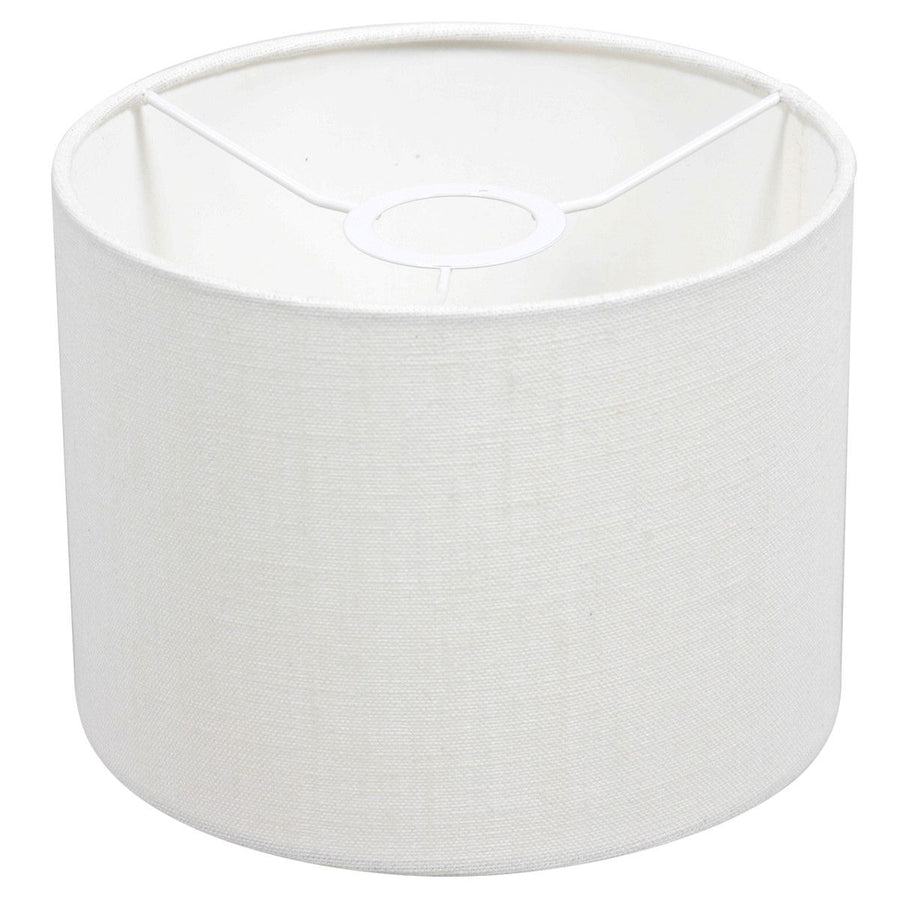 Wandlamp Stang 8204ZW Zwart + Kap Wit Linnen