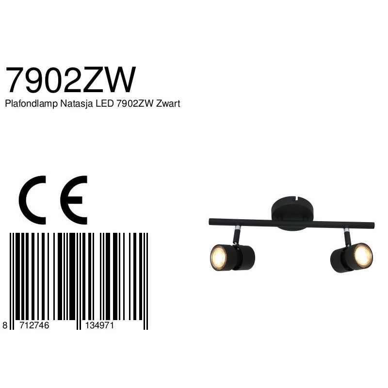 Plafondlamp Natasja 7902ZW Zwart
