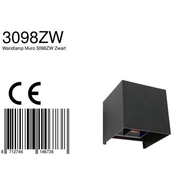 Wandlamp Muro 3098ZW Zwart