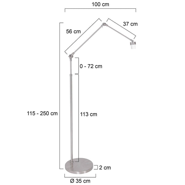 Vloerlamp Prestige Chic 7395ST Staal