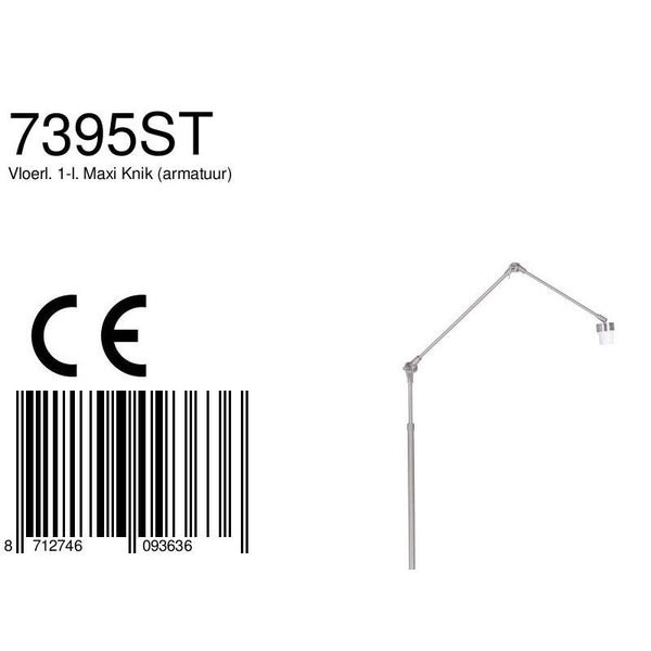 Vloerlamp Prestige Chic 7395ST Staal