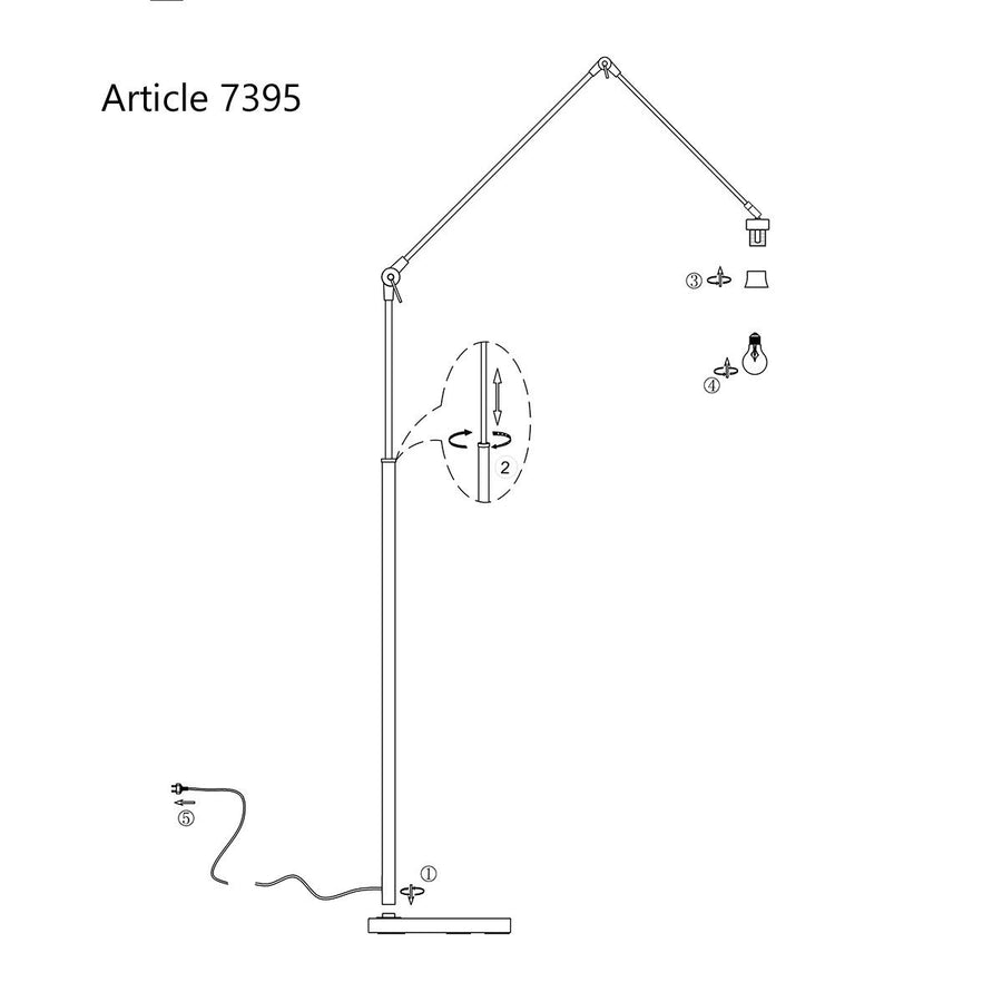 Vloerlamp Prestige Chic 7395ST Staal