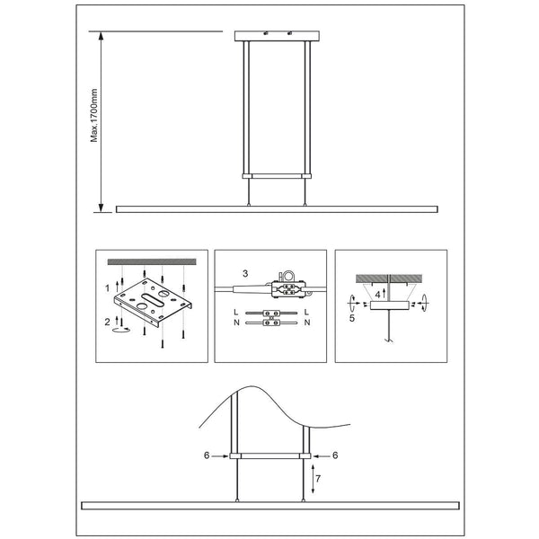 Hanglamp Profilo 3317ST Staal