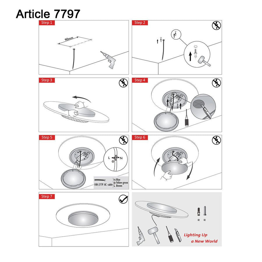 Plafondlamp Ceiling & Wall 7799ZW Zwart