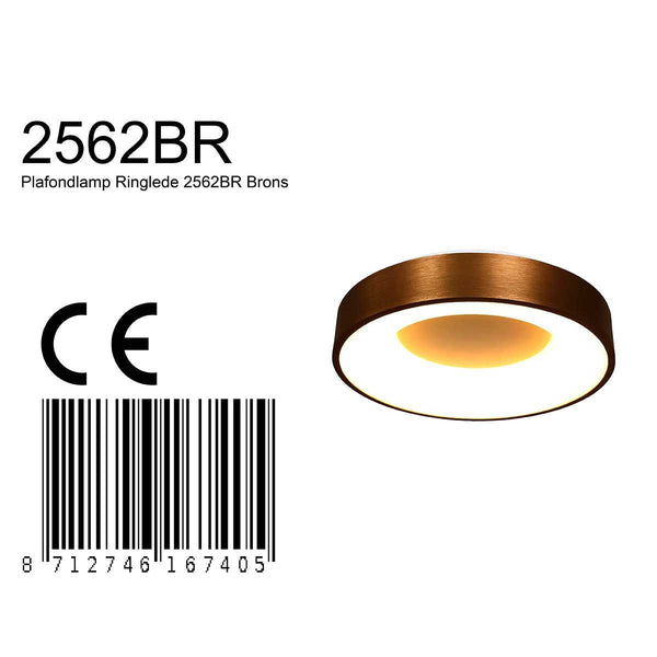 Plafondlamp Ringlede 2562BR Brons Ø38cm