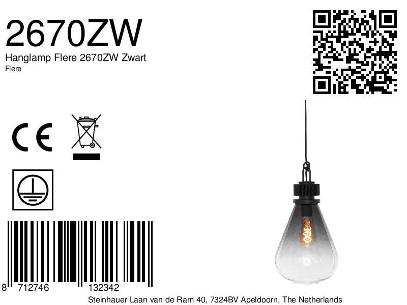 Hanglamp Flere 2670ZW Zwart