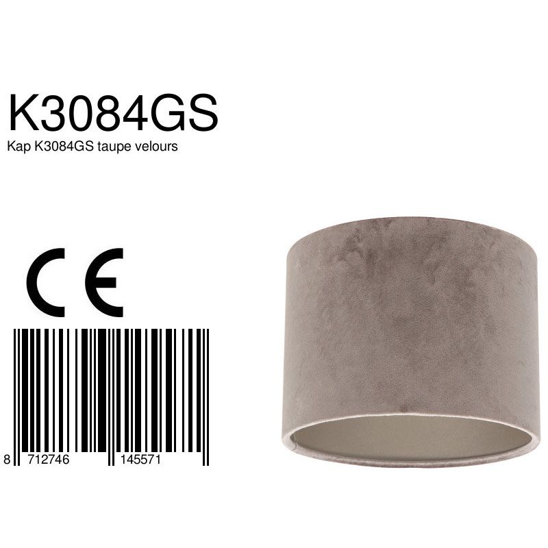 Lampenkap K3084GS Fluweel Zilver