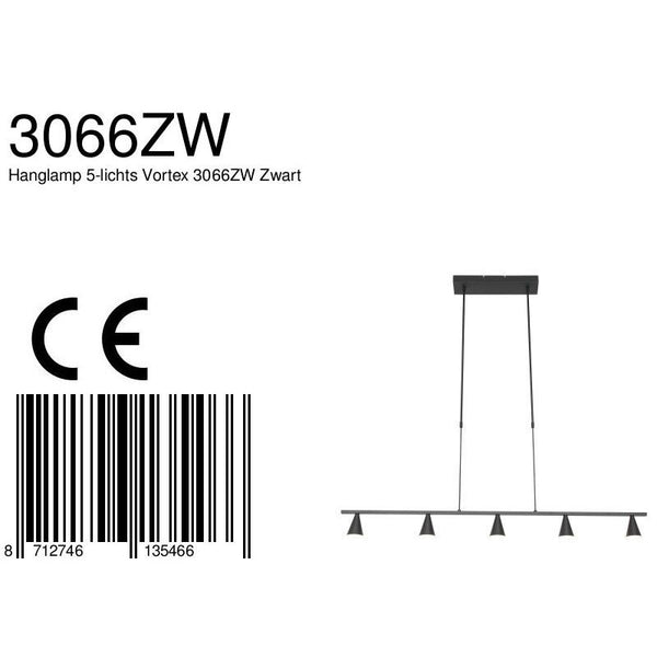 Hanglamp Vortex 3066ZW Zwart