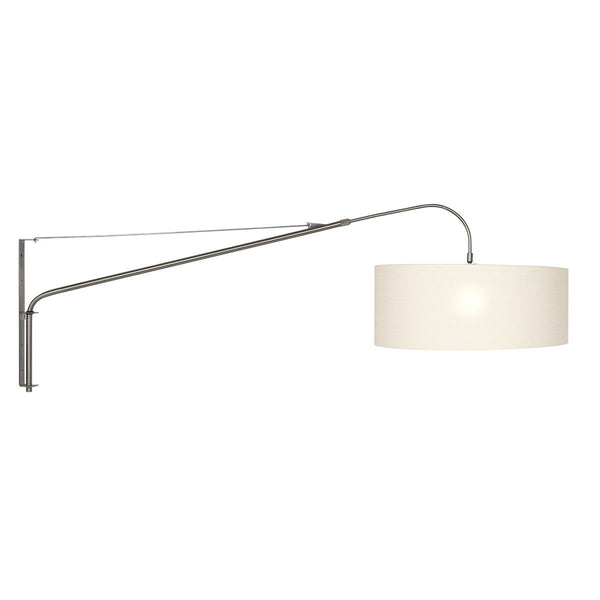 Wandlamp Elegant Classy 2574ST+K1066QS Staal-Wit Linnen
