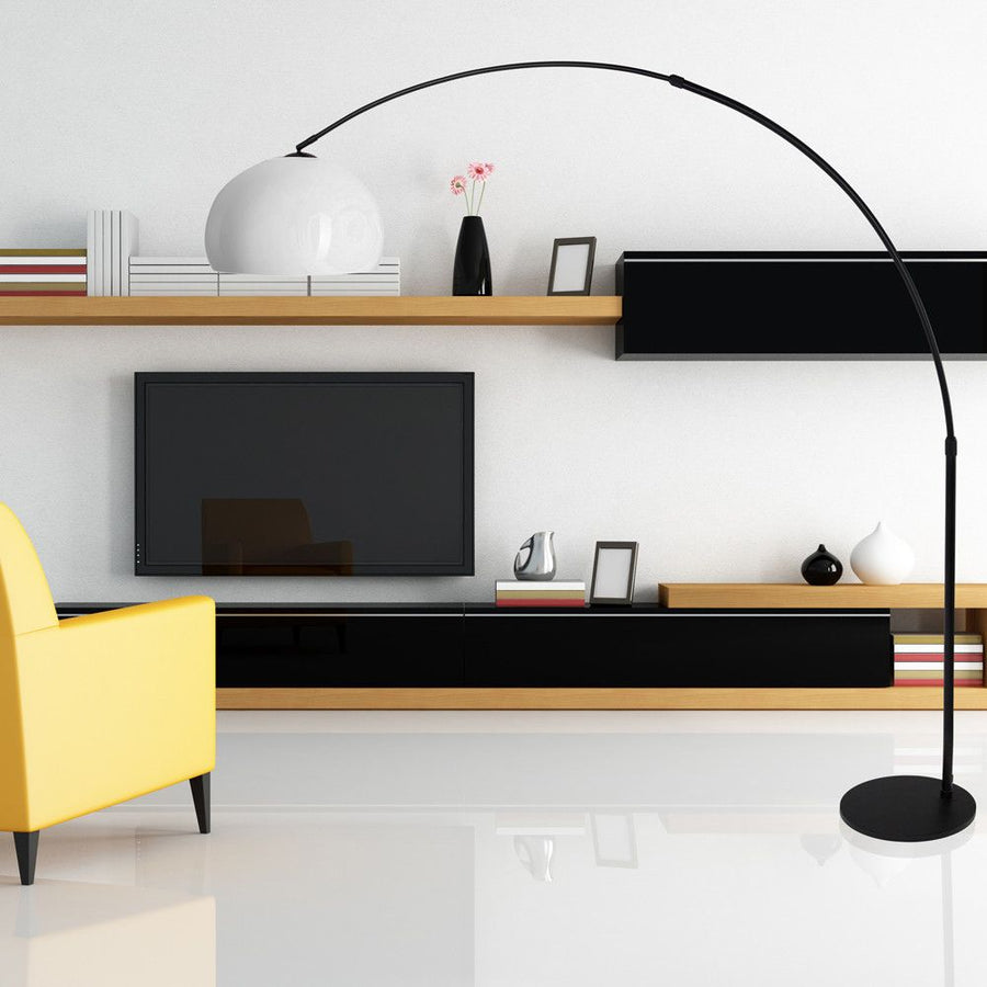 Vloerlamp Sparkled Light 7268ZW+K10610S Zwart-Wit Kunststof