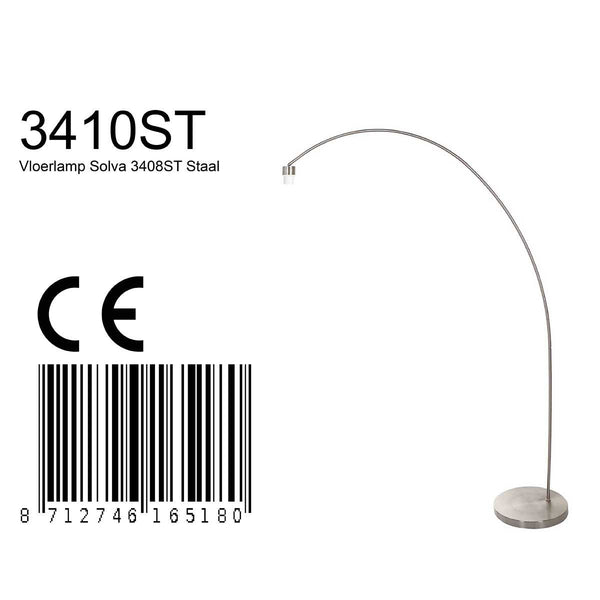 Vloerlamp Solva 3410ST Staal zonder kap