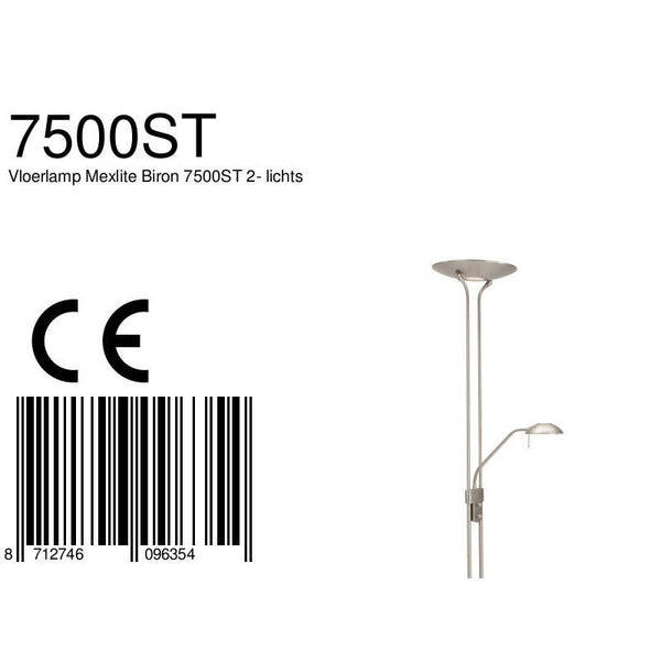 Vloerlamp Biron 7500ST Staal