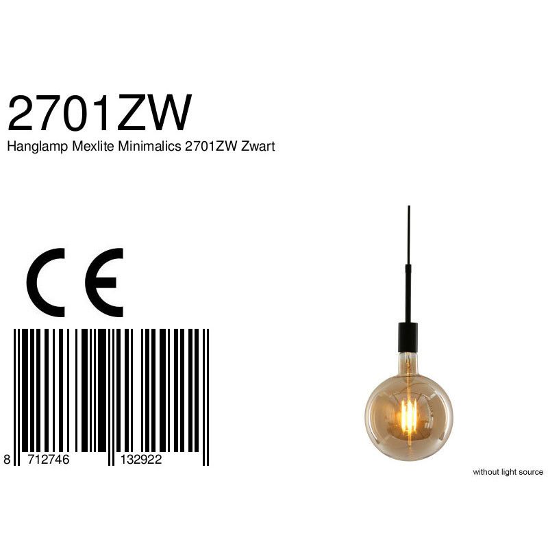 Hanglamp Minimalics 2701ZW Zwart