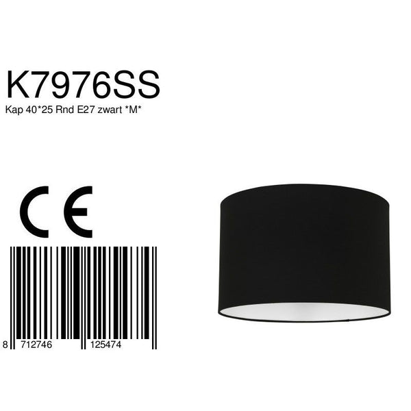Kap Rond K7976SS Zwart Linnen