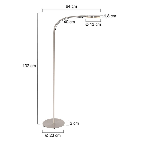 Vloerlamp Platu 3351ST Staal