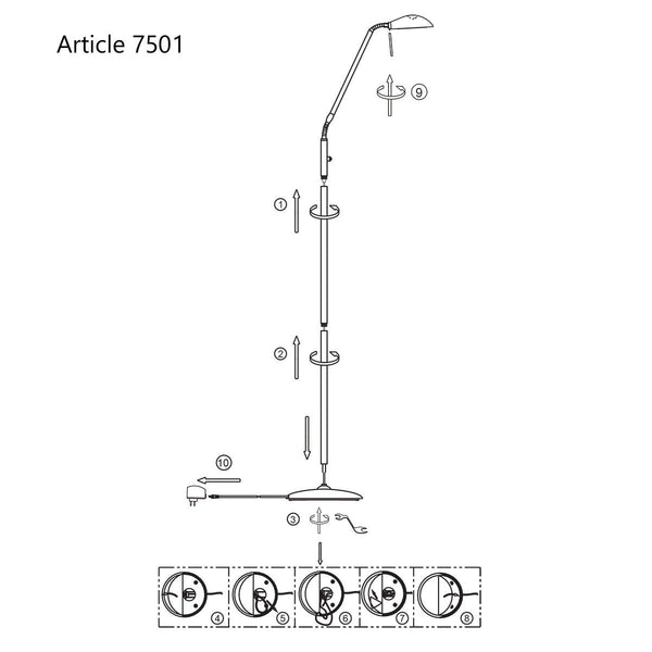 Vloerlamp Biron 7501ST staal