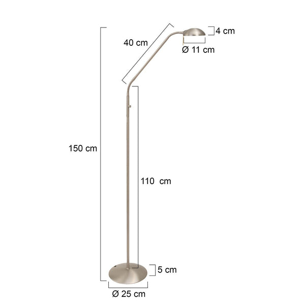 Vloerlamp Biron 7501ST staal