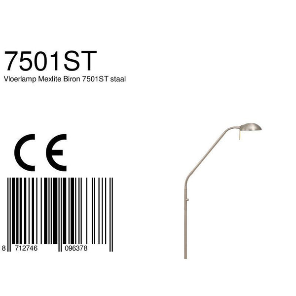Vloerlamp Biron 7501ST staal