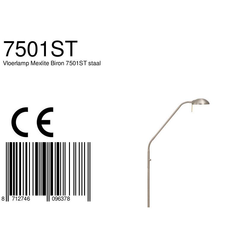Vloerlamp Biron 7501ST staal