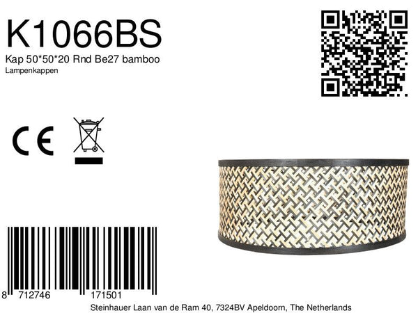 Kap 50*50*20 Rnd Be27 bamboo