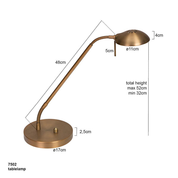 Tafellamp Biron 7502BR Brons