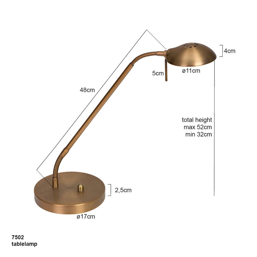 Tafellamp Biron 7502BR Brons